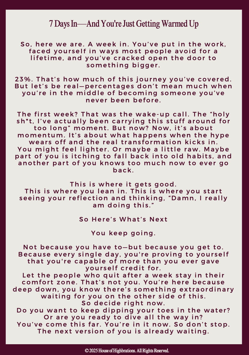 The day-7 check-in letter from the ebook